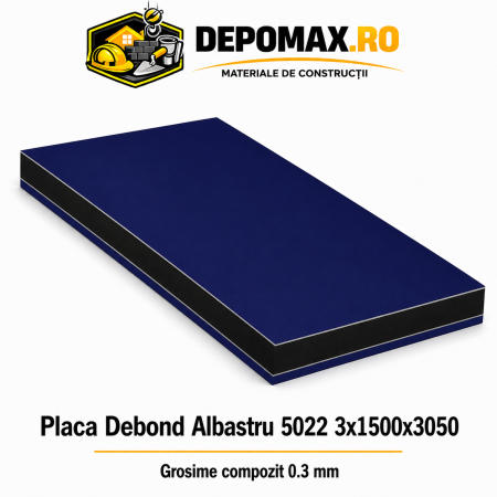 Placa BOND albastru 5022 3mm, 1500x3050mm, aluminiu 0.3mm